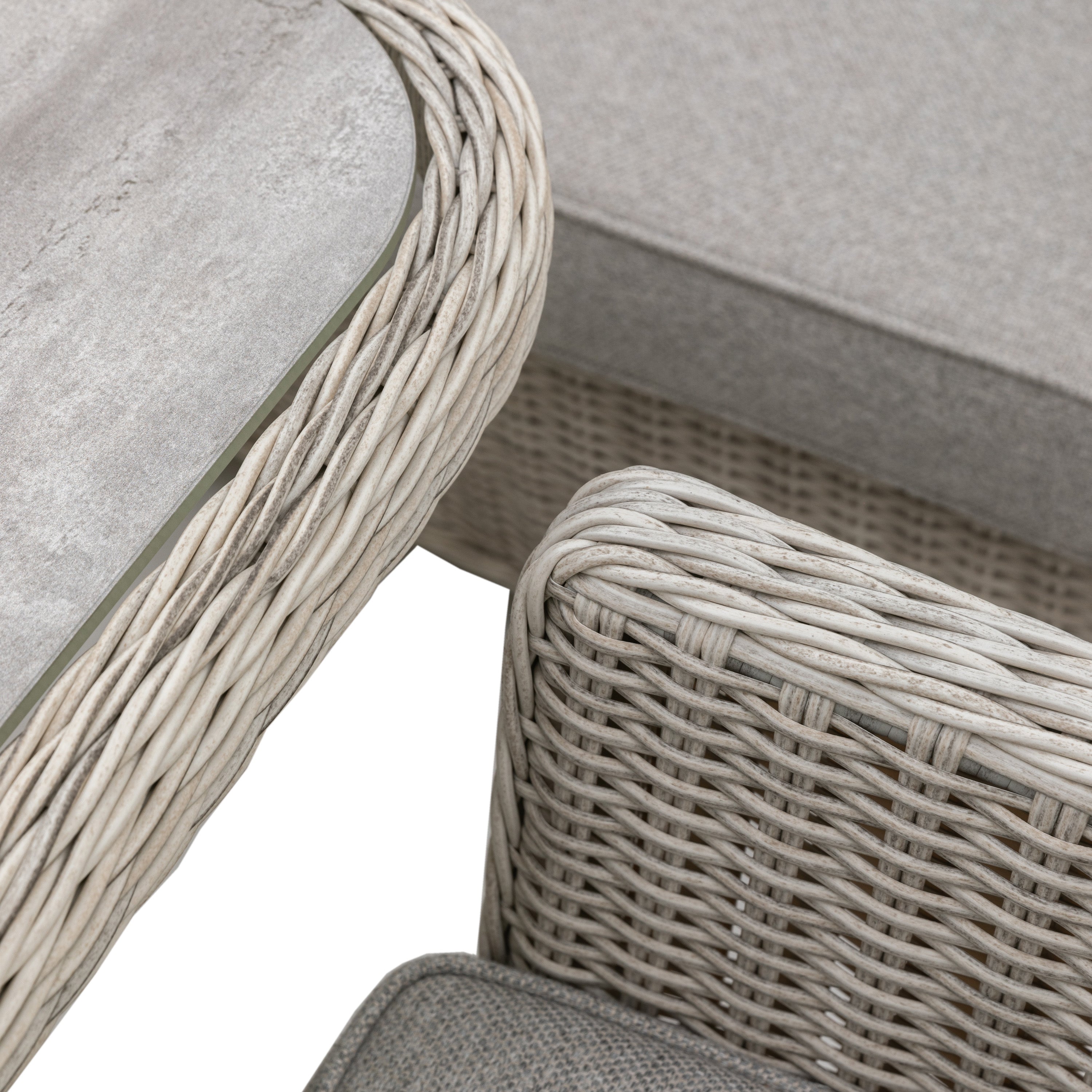 Capri Grey Rattan Rectangle Dining Set